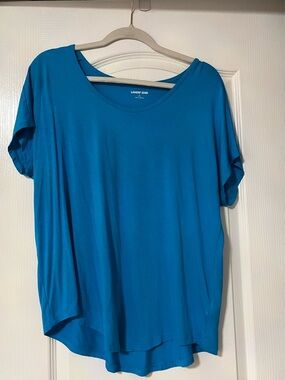 Lands' End Women's Bright Turquoise Short-Sleeve Scoop Neck Tee
